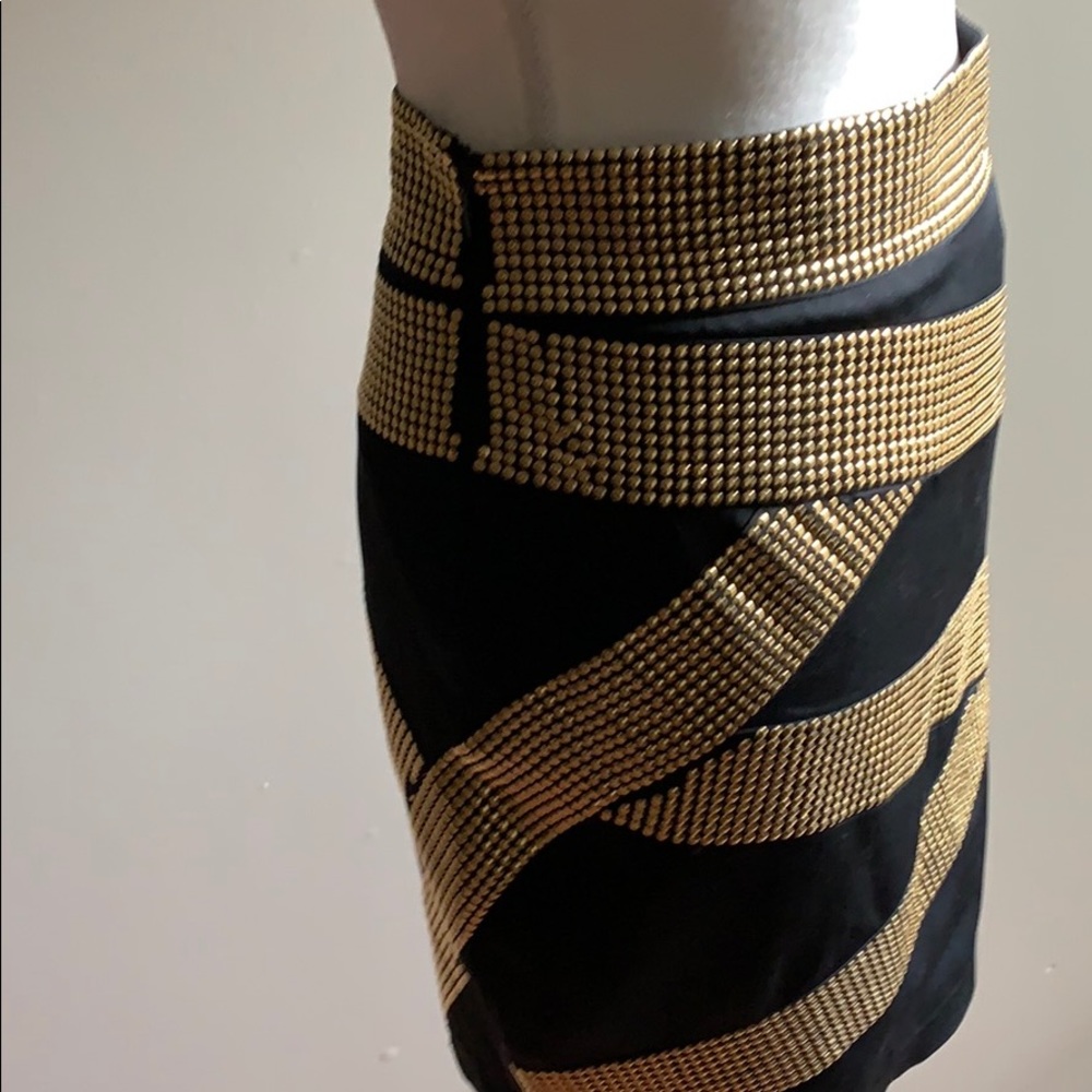 Roberto Rodriquez Black With Gold Studs Skirt